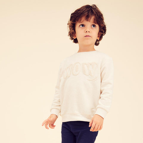 





Sudadera básica con estampado beige para niños