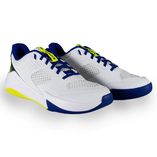 





Calzado de voleibol confort blanco/azul y amarillo fluorescente para adulto