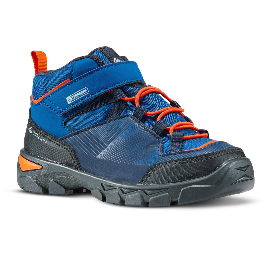 Botas impermeables con tira autoadherente azules para niños 28 a 34 MH120 MID