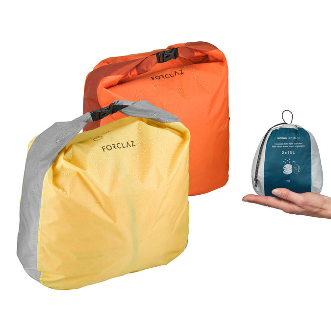 





Paquete de 2 fundas de guardado de trekking - Media luna impermeables - 2 x 15 L, photo 1 of 3