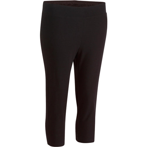 





Leggings de fitness capri de corte slim negros para mujer 500