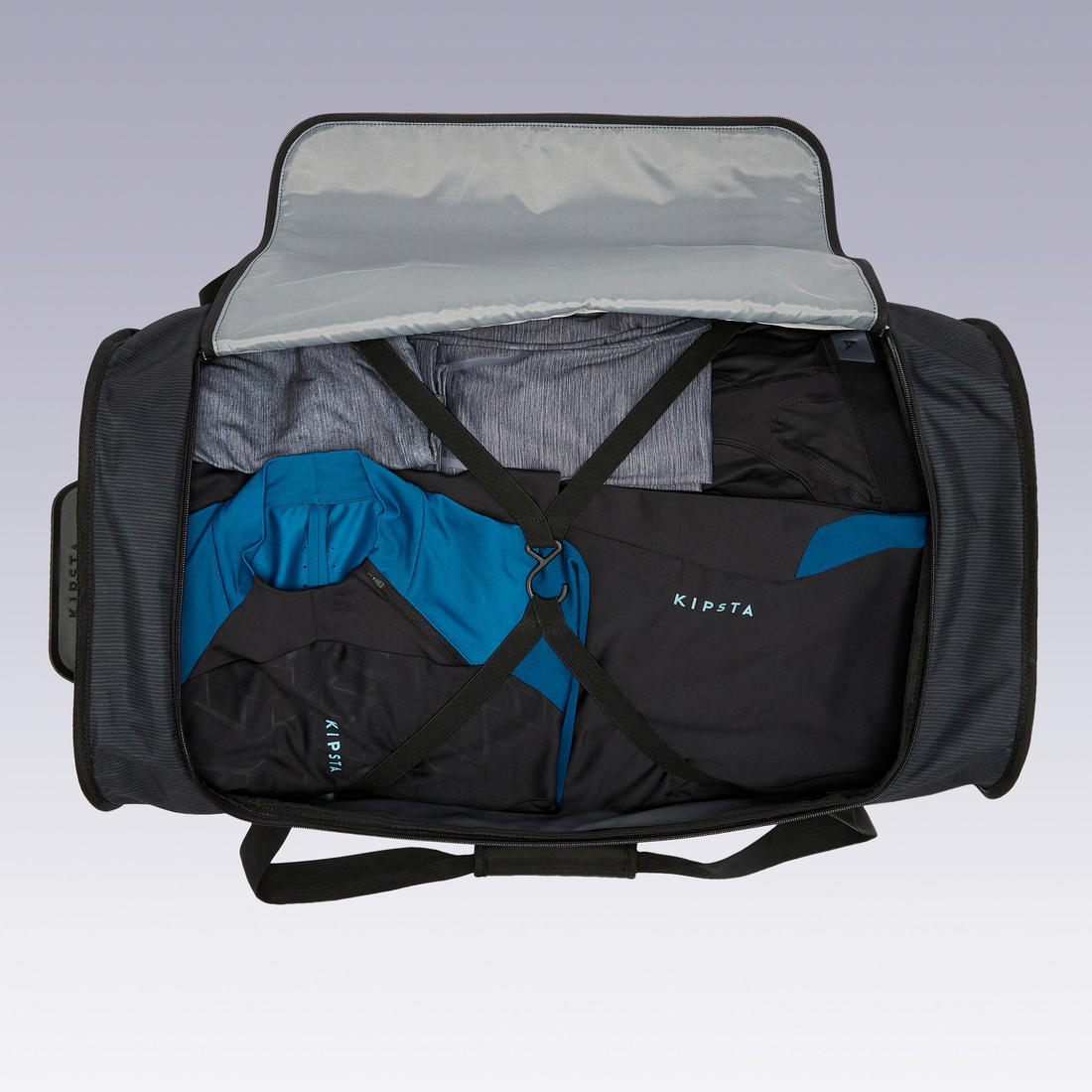 Maleta deportiva de 70 L - ESSENTIAL Negro Gris