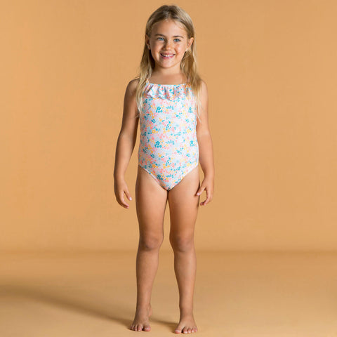 





Traje de baño de natación con estampado y volantes para bebé/niña