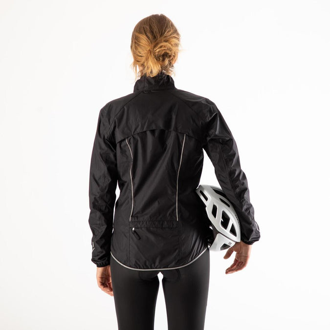 Chamarra de ciclismo impermeable negra para mujer 500 Decathlon Panama