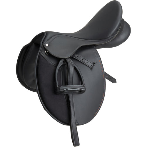 





Silla polivalente de equitación sintética equipada caballo SYNTHIA negro 17