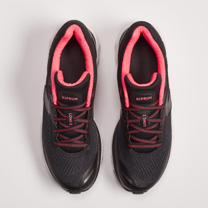 Calzado Running Kiprun Long2 Mujer Negro Rosa - Decathlon