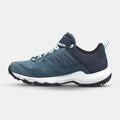 Tenis impermeables de senderismo en montaña azules para mujer MH500 WTP LOW