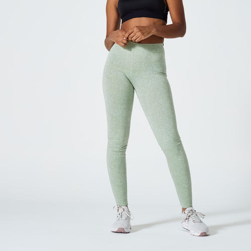 





Mallas de fitness estampadas verde claro para mujer Slim Fit+ 500 Cosmeto