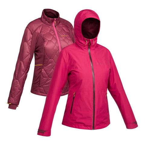 





Chamarra impermeable 3en1 de trekking y viaje - Travel 500 -8 °C - Mujer